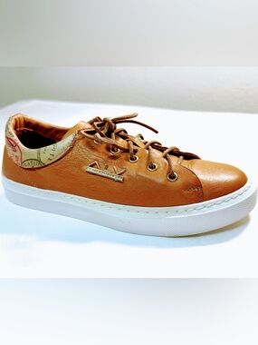 Alviero Martini 1A Classe Leather Sneakers Map Print EU 36